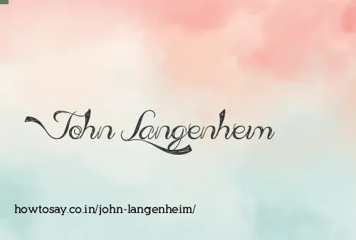 John Langenheim