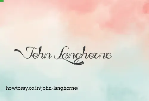 John Langhorne