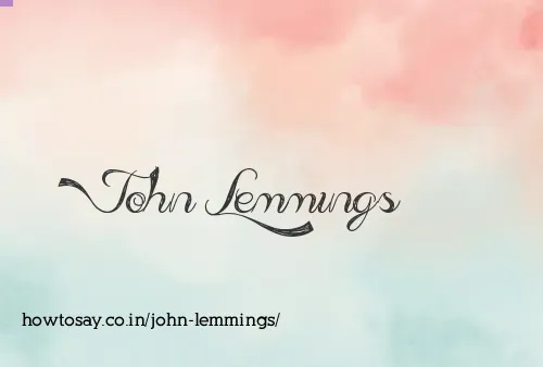 John Lemmings