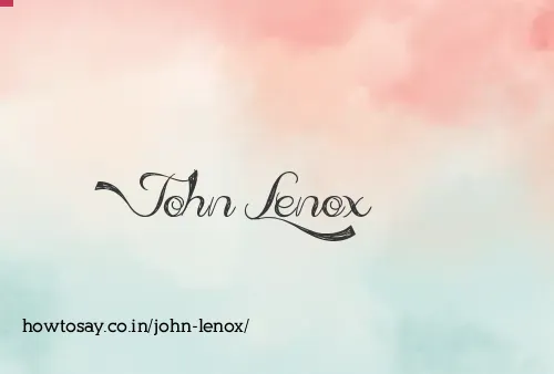 John Lenox