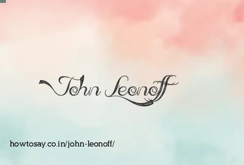 John Leonoff