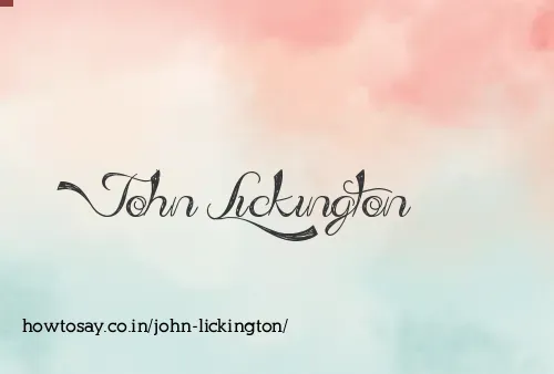 John Lickington
