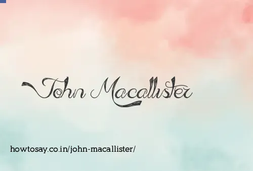 John Macallister