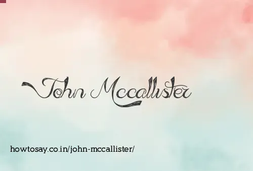 John Mccallister