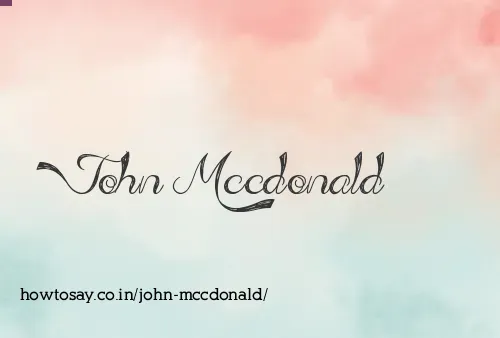 John Mccdonald