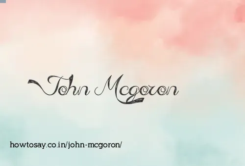 John Mcgoron