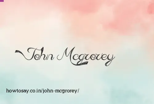 John Mcgrorey