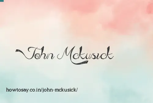 John Mckusick