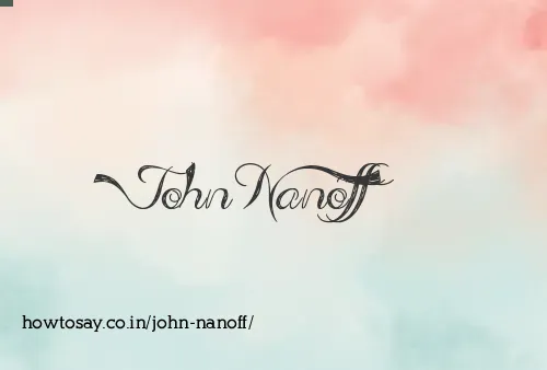 John Nanoff