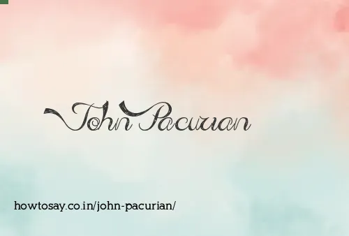John Pacurian