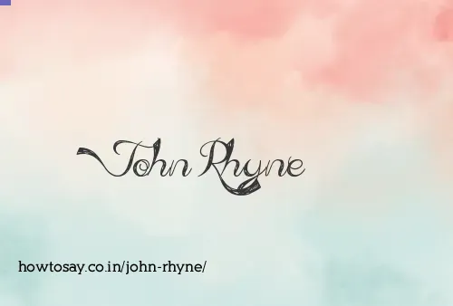 John Rhyne