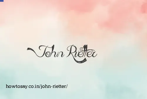 John Rietter