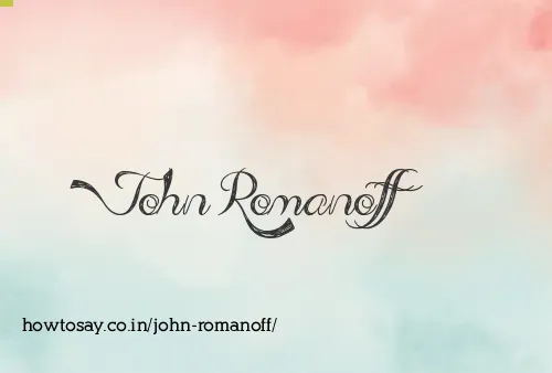 John Romanoff