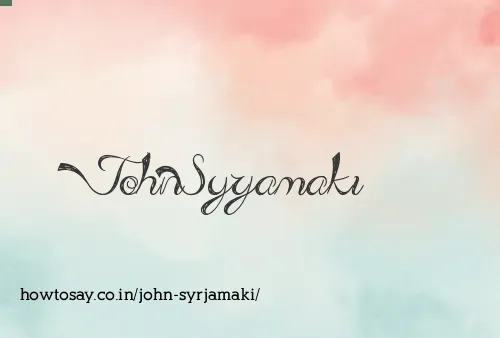 John Syrjamaki