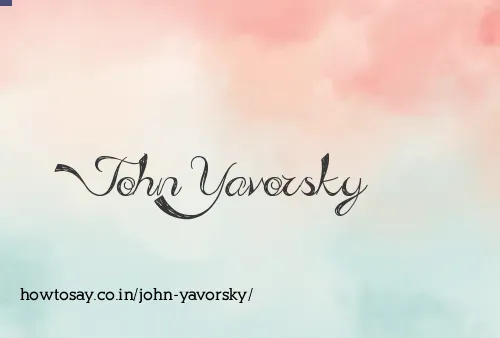 John Yavorsky