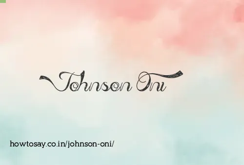 Johnson Oni