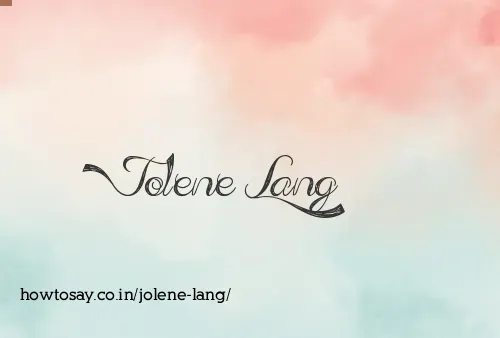 Jolene Lang