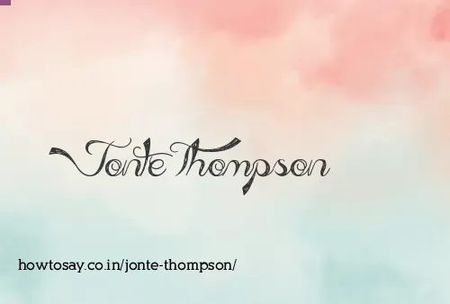 Jonte Thompson