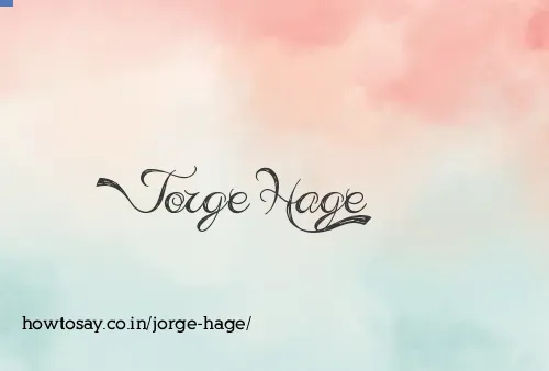 Jorge Hage