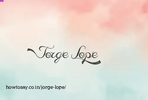 Jorge Lope