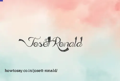 Josett Ronald