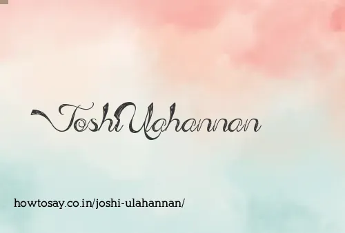 Joshi Ulahannan