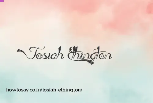 Josiah Ethington