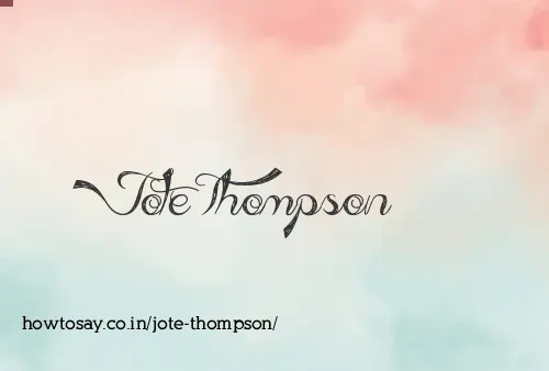 Jote Thompson