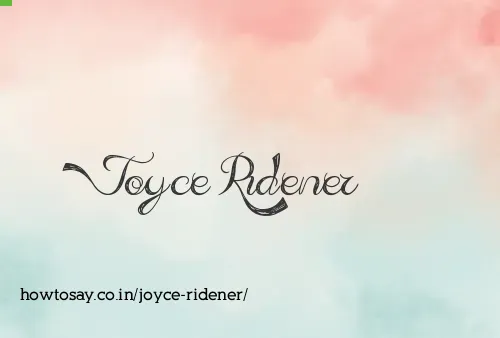 Joyce Ridener