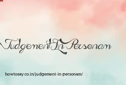 Judgement In Personam