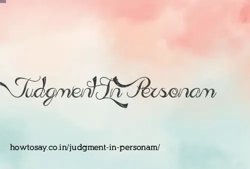 Judgment In Personam