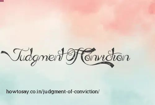 Judgment Of Conviction