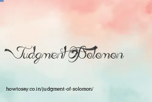 Judgment Of Solomon