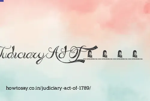 Judiciary Act Of 1789