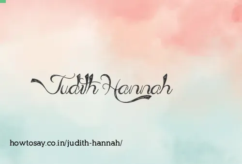 Judith Hannah