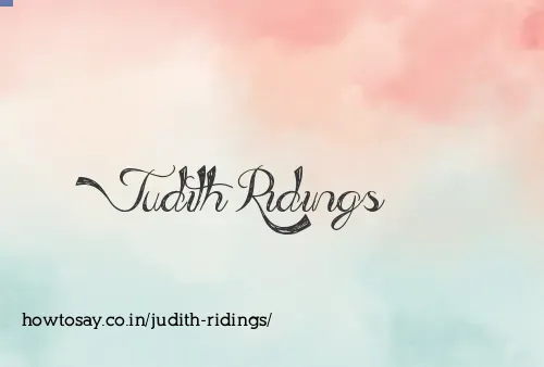 Judith Ridings
