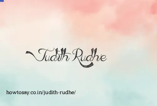 Judith Rudhe