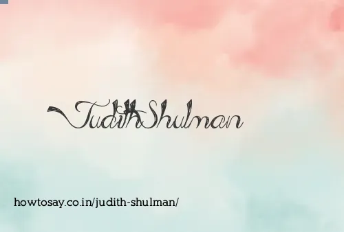 Judith Shulman