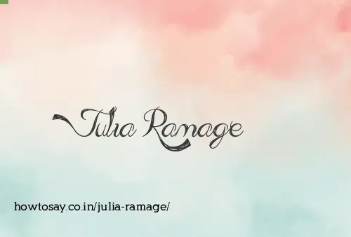 Julia Ramage