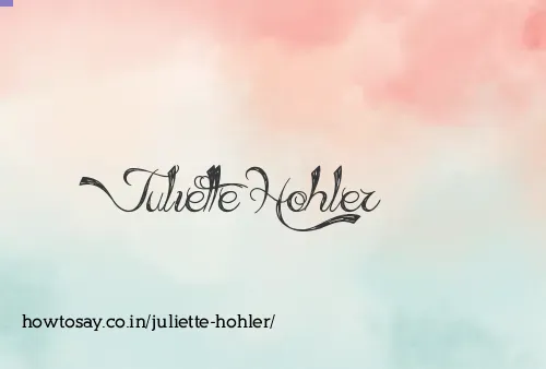 Juliette Hohler