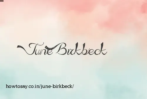 June Birkbeck