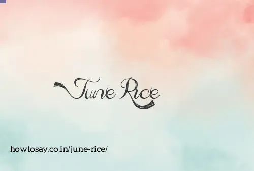 June Rice
