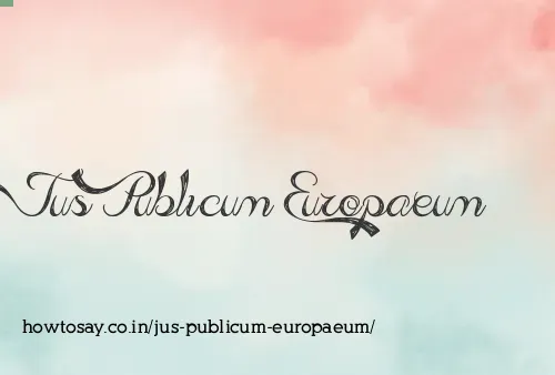 Jus Publicum Europaeum