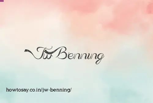 Jw Benning