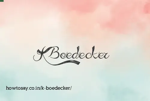 K Boedecker