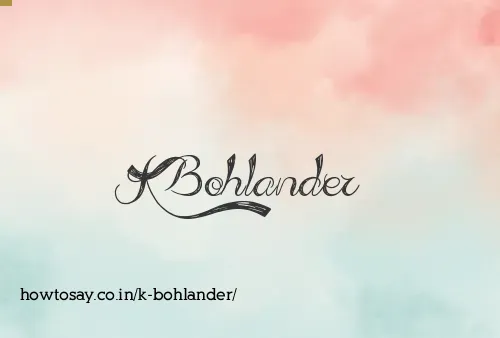 K Bohlander