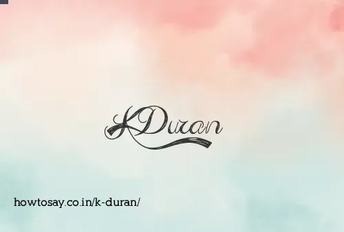 K Duran