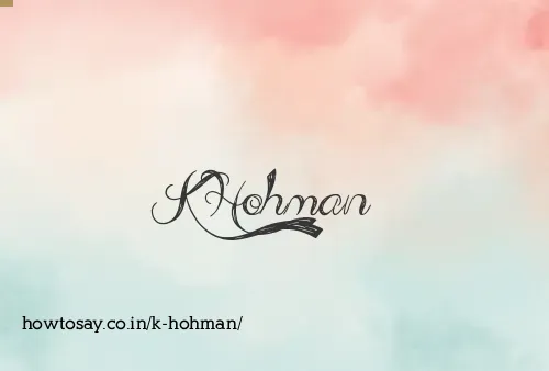 K Hohman