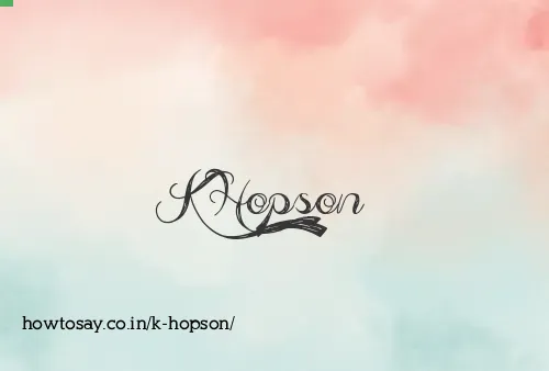 K Hopson