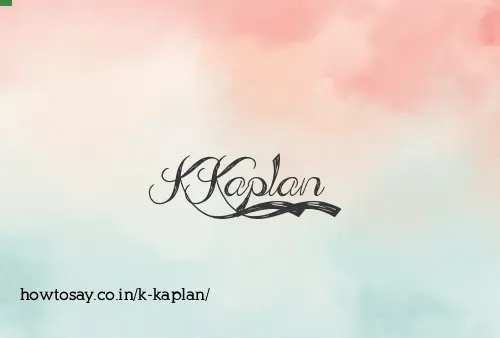 K Kaplan